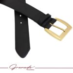 Cinto Feminino de Couro e Fivela Retangular Banhado a Ouro (com passador) - GR - Imagem 4