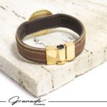 Pulseira Masculina São Jorge Ouro e Fechamento Magnético - GR - Imagem 3