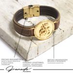 Pulseira Masculina São Jorge Ouro e Fechamento Magnético - GR - Imagem 4