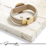 Pulseira Feminina Nude Medalhão São Bento Ouro e Fechamento Magnético - GR - Imagem 5