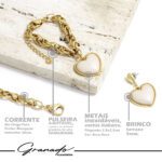 Mix Colar Pulseira e Brinco de Ouro Coração Splendore – GR - Imagem 6
