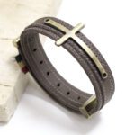 Pulseira de Couro Strap Plug Cruz - GR