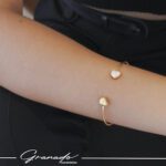 Bracelete de Ouro Corações Dueto com Cristais - GR - Imagem 5