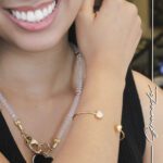 Bracelete de Ouro Corações Dueto com Cristais - GR - Imagem 4