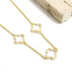 Colar de Ouro Trevo Cristal Prestige  – GR