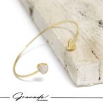 Bracelete de Ouro Corações Dueto com Cristais - GR - Imagem 6