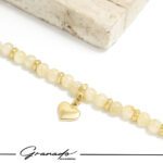 Pulseira de Ouro e  Pedras Naturais Citrino com Berloque de Coração – GR - Imagem 3