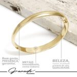 Bracelete de Ouro Oval Liso Robust - GR - Imagem 3