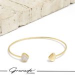 Bracelete de Ouro Corações Dueto com Cristais - GR - Imagem 3