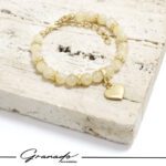 Pulseira de Ouro e  Pedras Naturais Citrino com Berloque de Coração – GR - Imagem 5