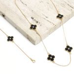 Mix Colar e Pulseira de Ouro Trevo Unique – GR