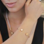 Bracelete de Ouro Corações Dueto com Cristais - GR - Imagem 2