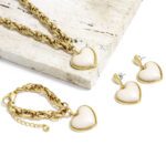 Mix Colar Pulseira e Brinco de Ouro Coração Splendore – GR