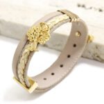 Pulseira de Couro Strap Plug Árvore da Vida Aion - GR