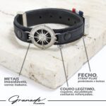 Pulseira de Couro Strap Plug Rosa dos Ventos Legacy Gris - GR - Imagem 5