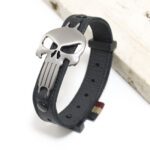 Pulseira de Couro Strap Plug Caveira - GR