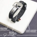 Pulseira de Couro Strap Plug Caveira - GR - Imagem 4
