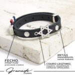 Pulseira de Couro Strap Plug Vigore Estrela Davi - GR - Imagem 4
