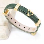 Pulseira de Couro Strap Plug Coração Essenza Serenità - GR