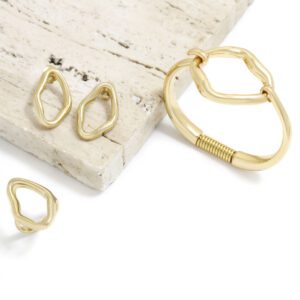 Mix Bracelete Anel e Brinco de Ouro London – GR